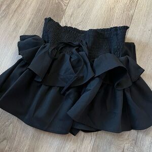 black mini tiered skirt
